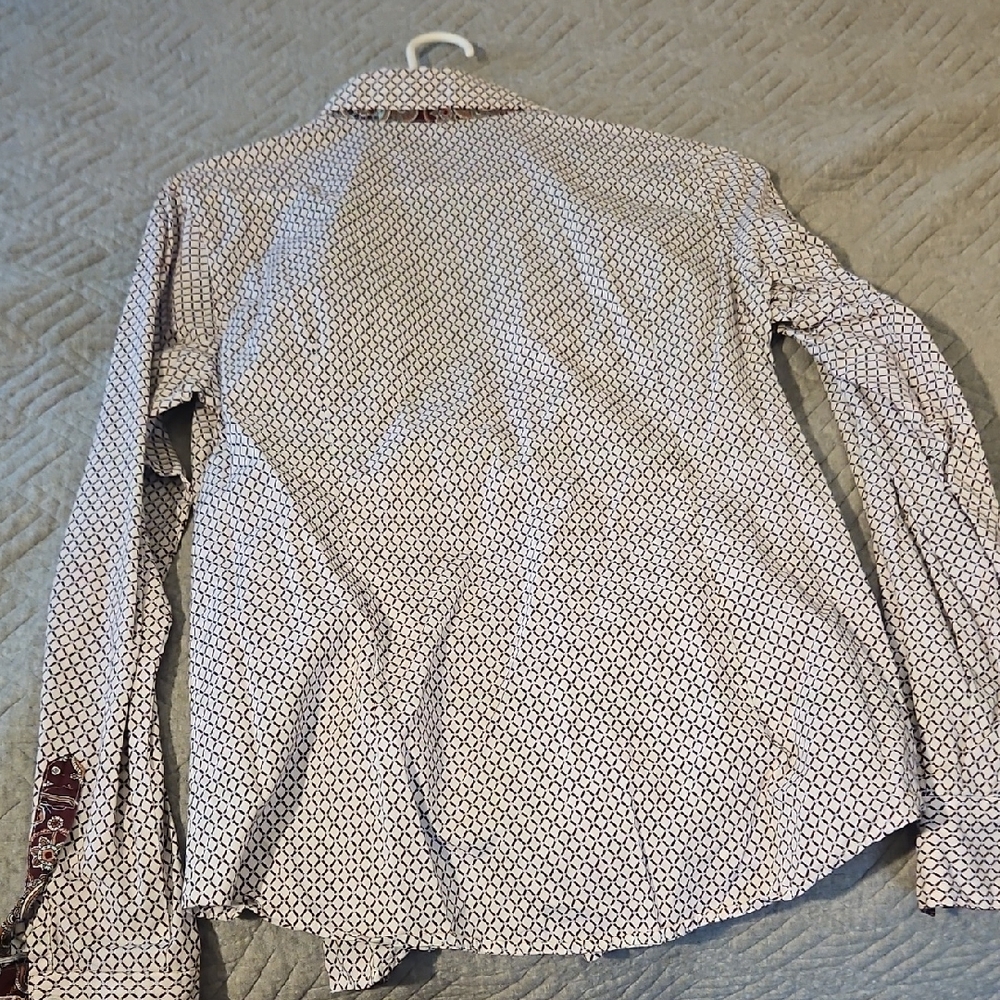 Women's Cinch Western Patterned Shirt with Paisley Cuffs - Picture 9 of 10